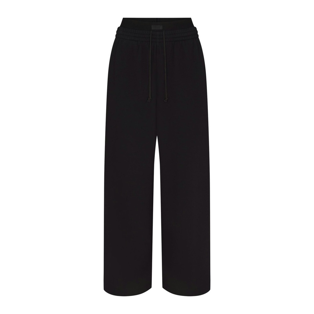 🖤SKIMS COTTON FLEECE OVERSIZED DOUBLE WAISTBAND EXPOSED BOXER PANTS ONYX S - Picture 9 of 9
